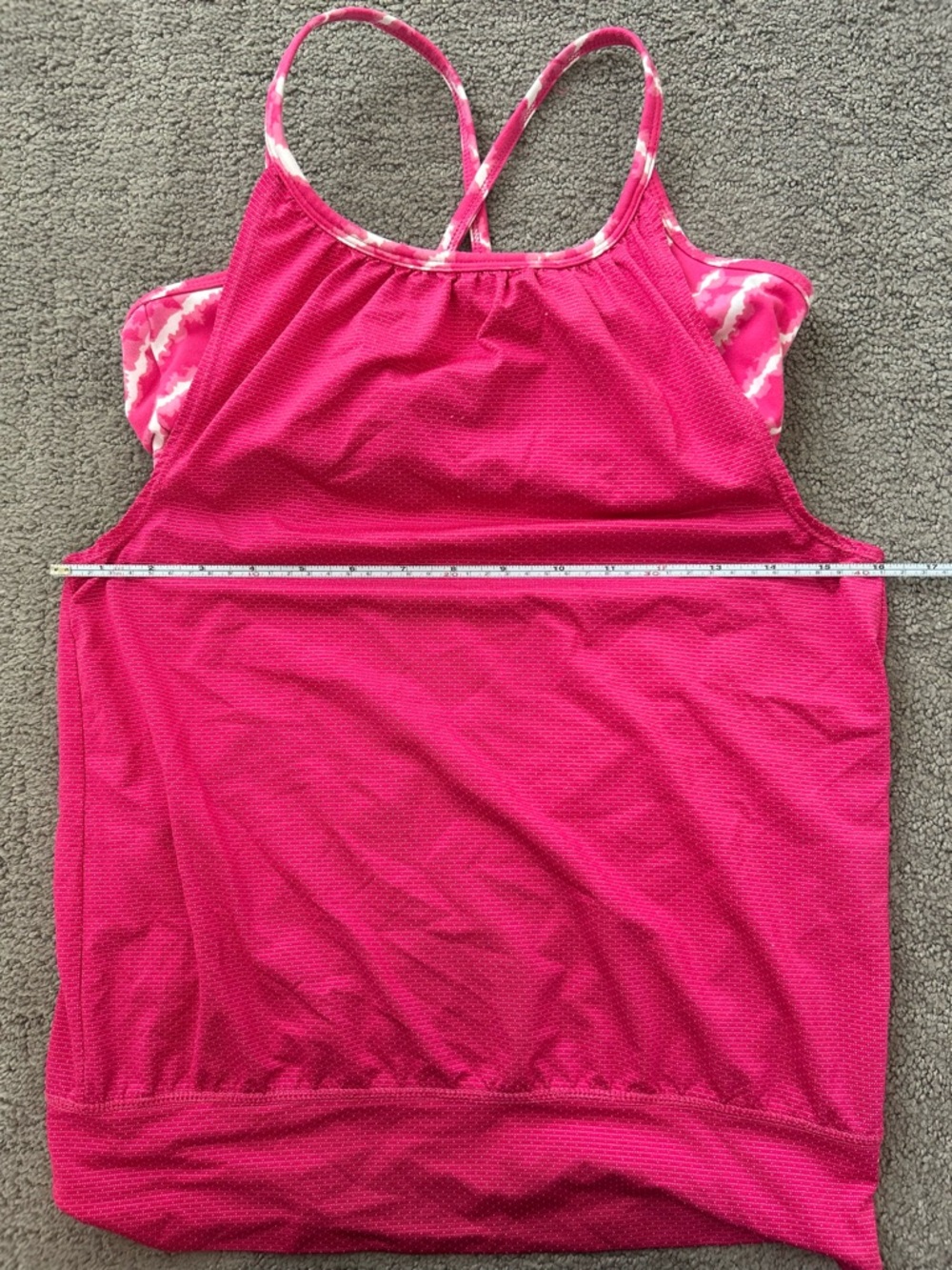 Soybu Hot Pink Tie-Dye Strappy Back Workout Tank Built-In Bra Yoga Size S - Picture 9 of 11